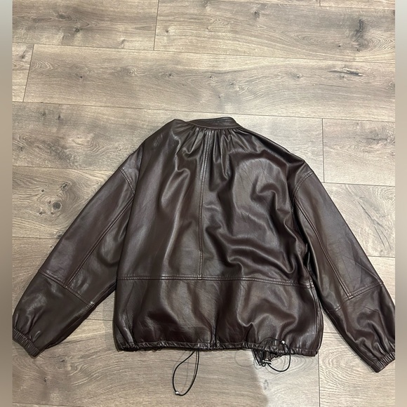Club Monaco Blouson Sleeve Leather Jacket - Picture 7 of 11